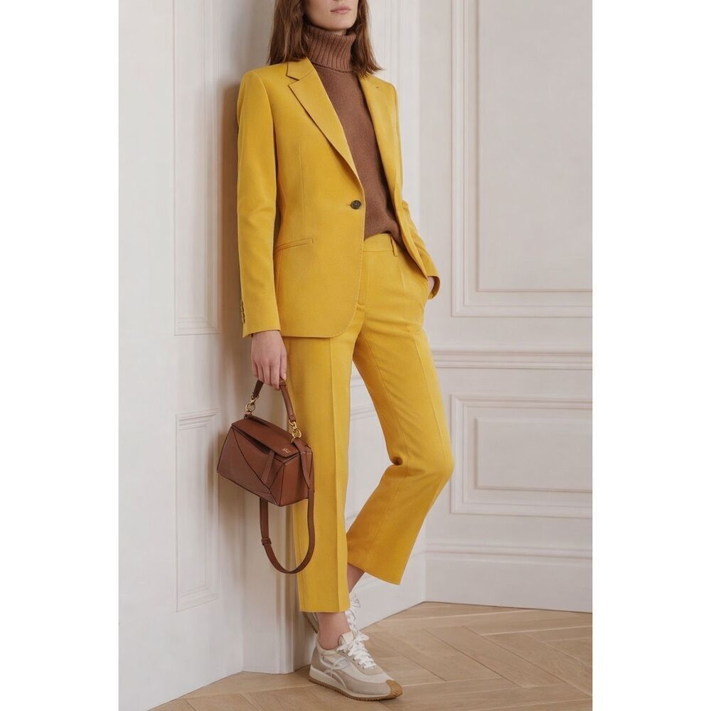 Lafayette 148 New York Women's Yellow Silk Single-Breasted Blazer Sz 10, $1495
